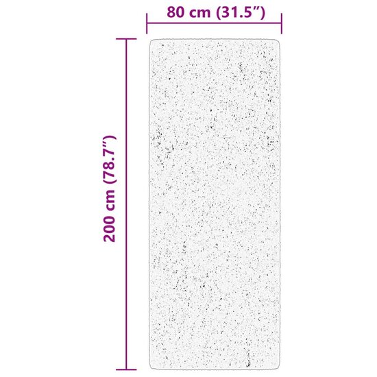 Vloerkleed Huarte Laagpolig Zacht Wasbaar Cr&egrave;me 80 x 200 cm