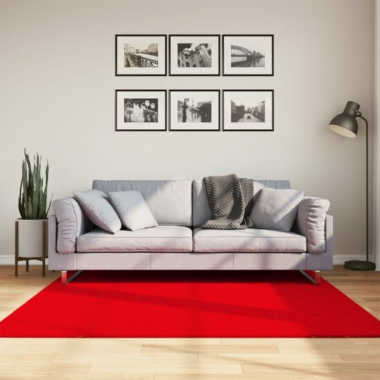 Vloerkleed Huarte Laagpolig Zacht Wasbaar Rood 160 x 160 cm