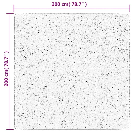 Vloerkleed Pamplona Shaggy Hoogpolig Cr&egrave;me En Cr&egrave;mekleurig En Zwart 200 x 200 cm