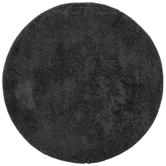 Vloerkleed Pamplona Shaggy Hoogpolig Modern Antraciet &Oslash; 80 cm