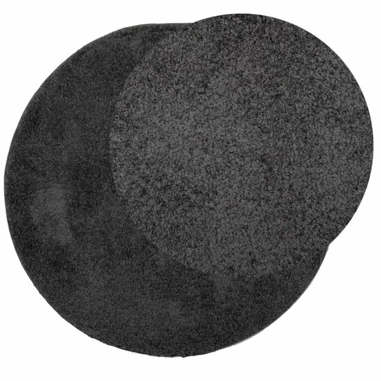 Vloerkleed Pamplona Shaggy Hoogpolig Modern Antraciet &Oslash; 80 cm