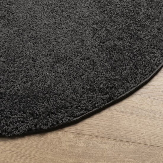 Vloerkleed Pamplona Shaggy Hoogpolig Modern Antraciet &Oslash; 80 cm