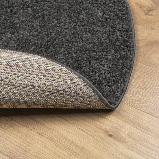 Vloerkleed Pamplona Shaggy Hoogpolig Modern Antraciet &Oslash; 80 cm