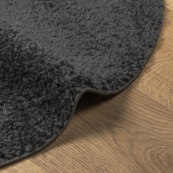Vloerkleed Pamplona Shaggy Hoogpolig Modern Antraciet &Oslash; 80 cm