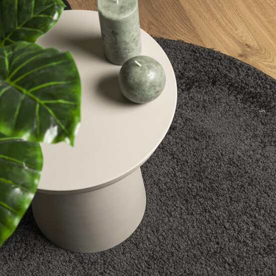 Vloerkleed Pamplona Shaggy Hoogpolig Modern Antraciet &Oslash; 80 cm