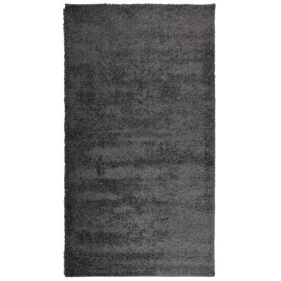 Vloerkleed Pamplona Shaggy Hoogpolig Modern Antraciet 60 x 110 cm