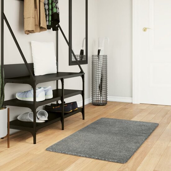 Vloerkleed Pamplona Shaggy Hoogpolig Modern Groen 60 x 110 cm