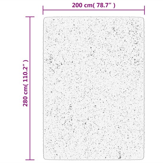 Vloerkleed Shaggy Hoogpolig Modern Zwart En Cr&egrave;me 200 x 280 cm