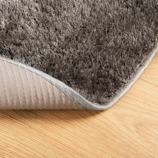 Vloerkleed Istan Hoogpolig Glanzend &Oslash; 100 cm Grijs