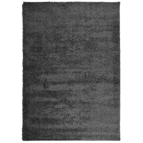 Vloerkleed Pamplona Shaggy Hoogpolig Antraciet 140 x 200 cm