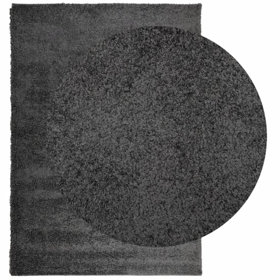 Vloerkleed Pamplona Shaggy Hoogpolig Antraciet 140 x 200 cm