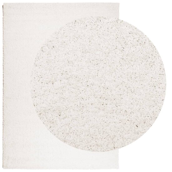 Vloerkleed Pamplona Shaggy Hoogpolig Modern Cr&egrave;me 120 x 170 cm