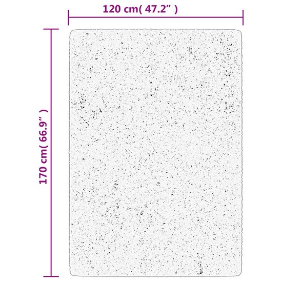 Vloerkleed Pamplona Shaggy Hoogpolig Modern Cr&egrave;me 120 x 170 cm