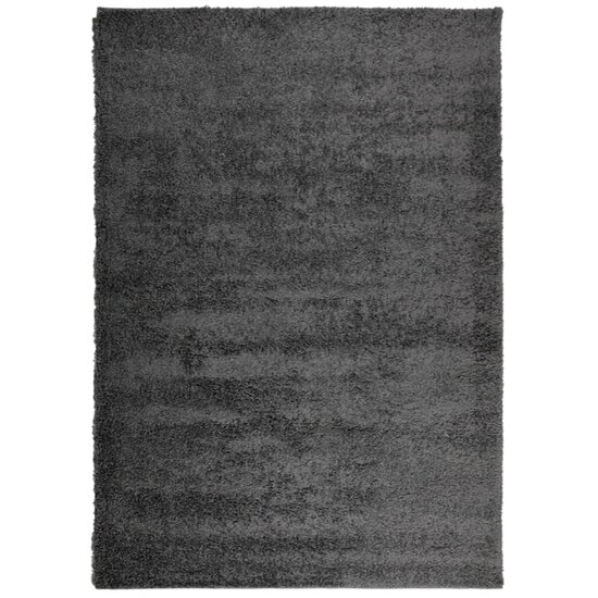 Vloerkleed Pamplona Shaggy Hoogpolig Antraciet 160 x 230 cm
