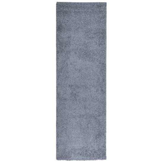 Vloerkleed Pamplona Shaggy Hoogpolig Modern Blauw 80 x 250 cm
