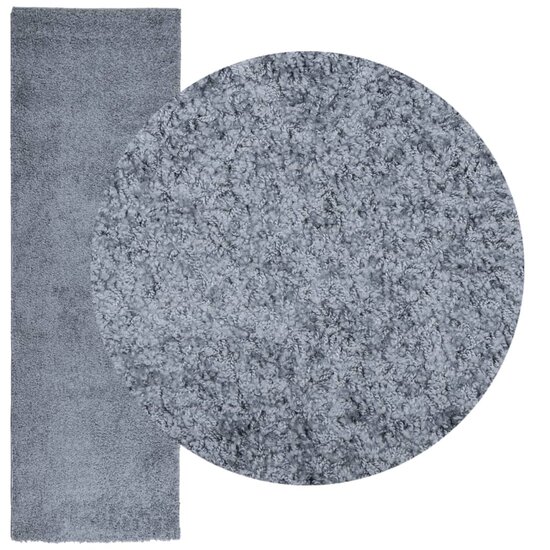 Vloerkleed Pamplona Shaggy Hoogpolig Modern Blauw 80 x 250 cm