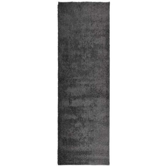 Vloerkleed Pamplona Shaggy Hoogpolig Modern Antraciet 80 x 250 cm