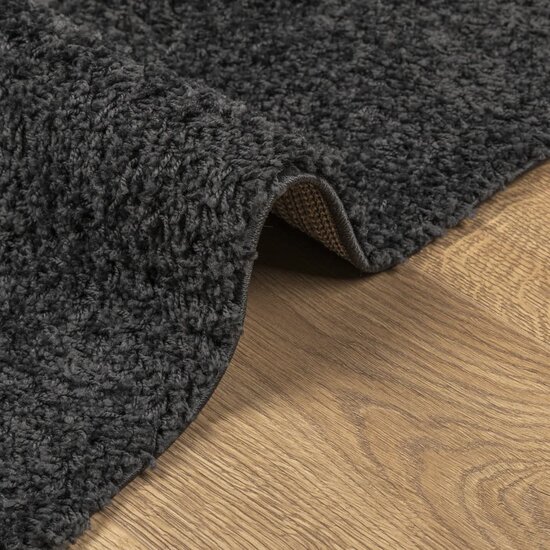 Vloerkleed Pamplona Shaggy Hoogpolig Modern Antraciet 80 x 250 cm