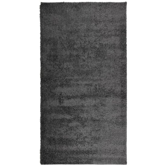 Vloerkleed Pamplona Shaggy Hoogpolig Modern Antraciet 80 x 150 cm