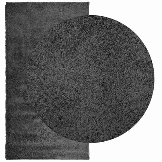 Vloerkleed Pamplona Shaggy Hoogpolig Modern Antraciet 80 x 150 cm