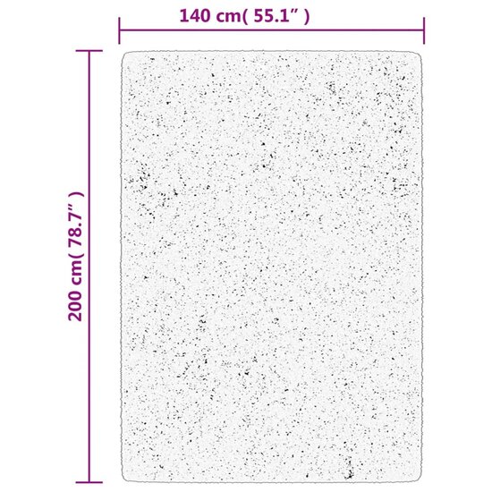 Vloerkleed Shaggy Hoogpolig Modern Cr&egrave;me En Cr&egrave;mekleurig En Zwart 140 x 200 cm