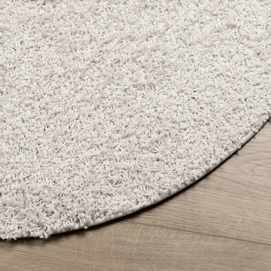 Vloerkleed Pamplona Shaggy Hoogpolig Modern Kleur Cr&egrave;me &Oslash; 80 cm