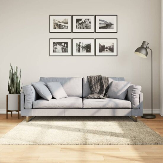 Vloerkleed Pamplona Shaggy Hoogpolig Modern Goud 160 x 160 cm