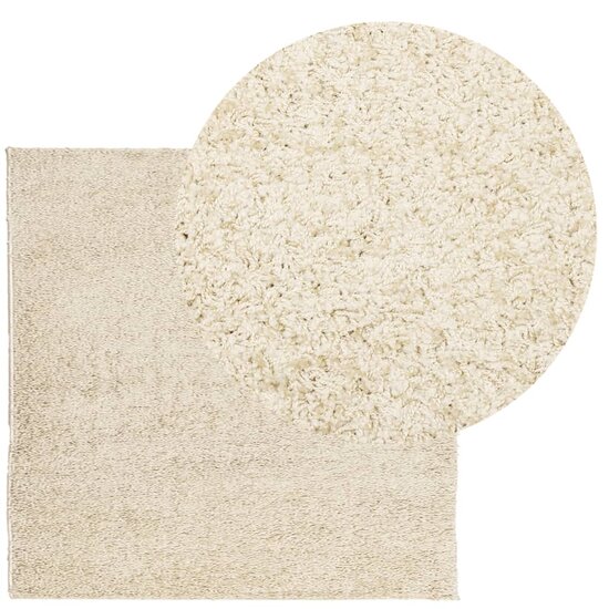 Vloerkleed Pamplona Shaggy Hoogpolig Modern Goud 160 x 160 cm