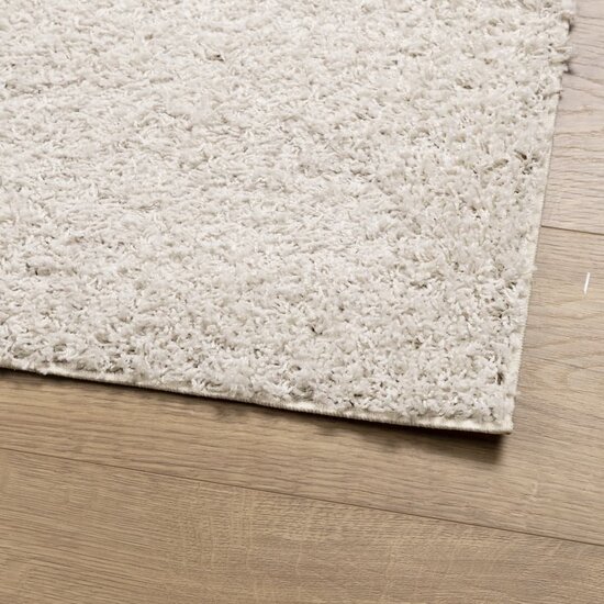 Vloerkleed Pamplona Shaggy Hoogpolig Modern Cr&egrave;me 160 x 160 cm