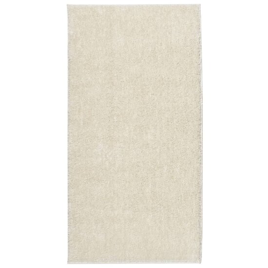 Vloerkleed Istan Hoogpolig Glanzend Kleurig 80 x 150 cm Cr&egrave;me