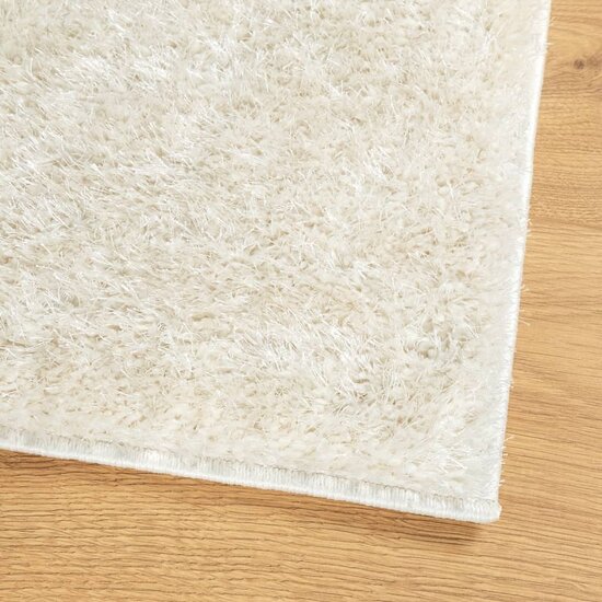 Vloerkleed Istan Hoogpolig Glanzend Kleurig 80 x 150 cm Cr&egrave;me