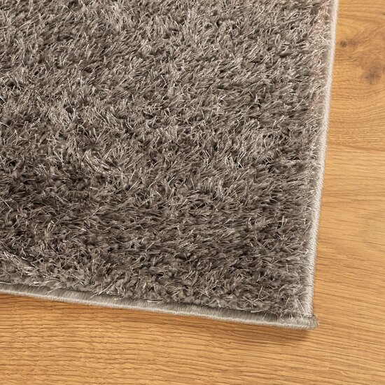 Vloerkleed Istan Hoogpolig Glanzend 80 x 150 cm Grijs