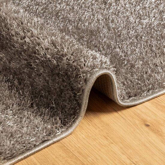 Vloerkleed Istan Hoogpolig Glanzend 80 x 150 cm Grijs