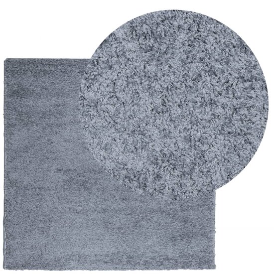 Vloerkleed PAMPLONA shaggy hoogpolig modern 120x120 cm blauw
