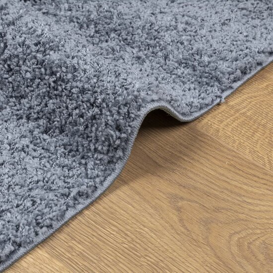 Vloerkleed PAMPLONA shaggy hoogpolig modern 120x120 cm blauw