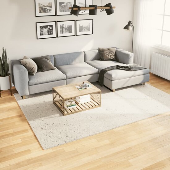 Vloerkleed PAMPLONA shaggy hoogpolig modern 200x280 cm cr&egrave;me