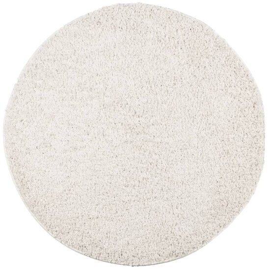 Vloerkleed PAMPLONA shaggy hoogpolig modern &Oslash; 120 cm cr&egrave;mekleur