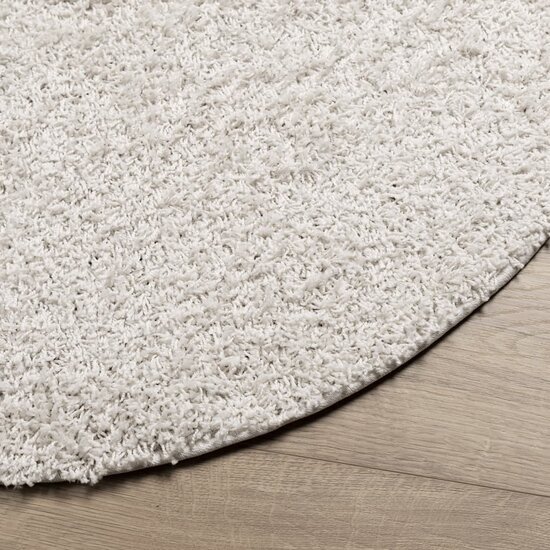 Vloerkleed PAMPLONA shaggy hoogpolig modern &Oslash; 120 cm cr&egrave;mekleur