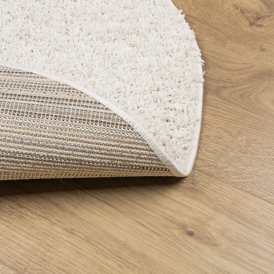 Vloerkleed PAMPLONA shaggy hoogpolig modern &Oslash; 120 cm cr&egrave;mekleur