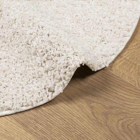 Vloerkleed PAMPLONA shaggy hoogpolig modern &Oslash; 120 cm cr&egrave;mekleur