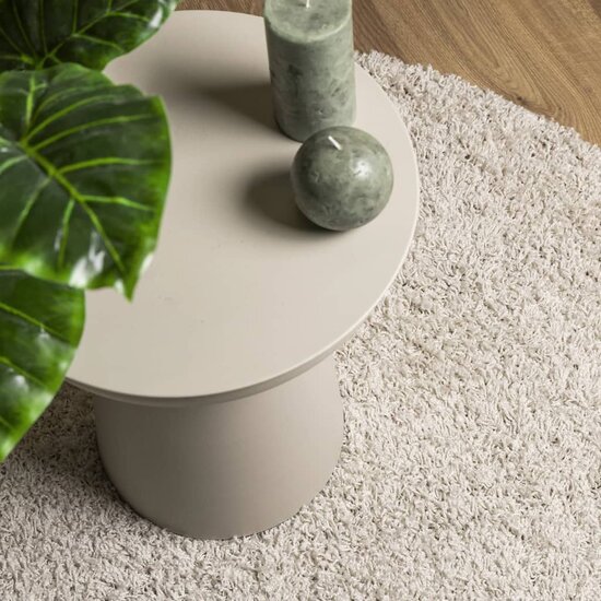 Vloerkleed PAMPLONA shaggy hoogpolig modern &Oslash; 120 cm cr&egrave;mekleur