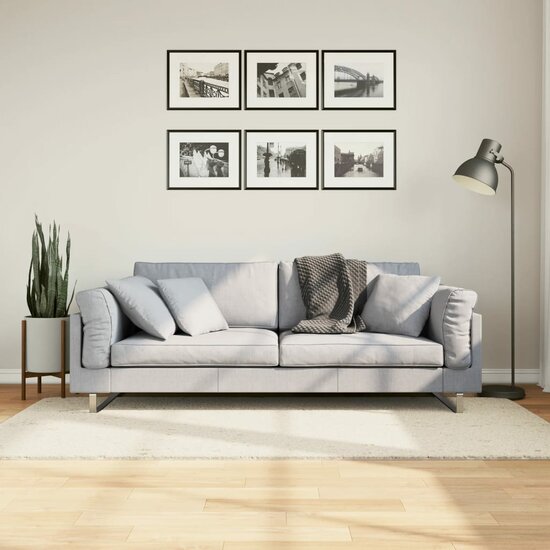 Vloerkleed PAMPLONA shaggy hoogpolig modern 100x200 cm cr&egrave;me