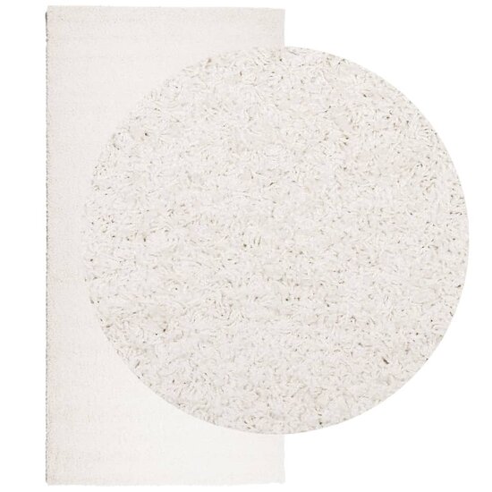 Vloerkleed PAMPLONA shaggy hoogpolig modern 100x200 cm cr&egrave;me