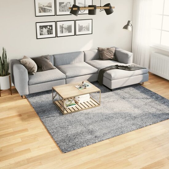 Vloerkleed PAMPLONA shaggy hoogpolig modern 240x240 cm blauw