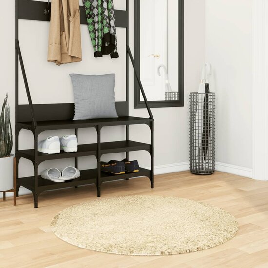 Vloerkleed PAMPLONA shaggy hoogpolig modern &Oslash; 100 cm goudkleur