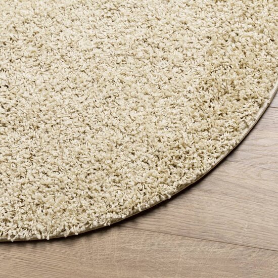 Vloerkleed PAMPLONA shaggy hoogpolig modern &Oslash; 100 cm goudkleur