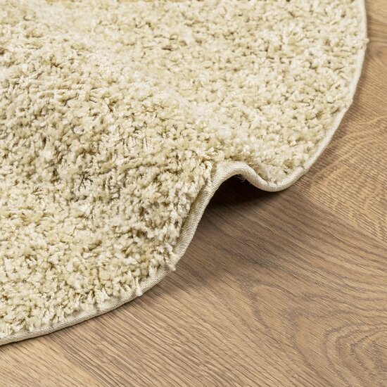 Vloerkleed PAMPLONA shaggy hoogpolig modern &Oslash; 100 cm goudkleur