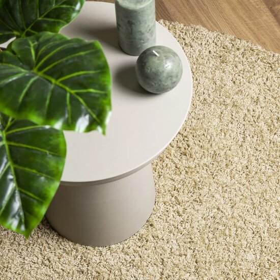 Vloerkleed PAMPLONA shaggy hoogpolig modern &Oslash; 100 cm goudkleur