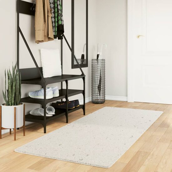 Vloerkleed PAMPLONA shaggy hoogpolig modern 80x200 cm cr&egrave;me