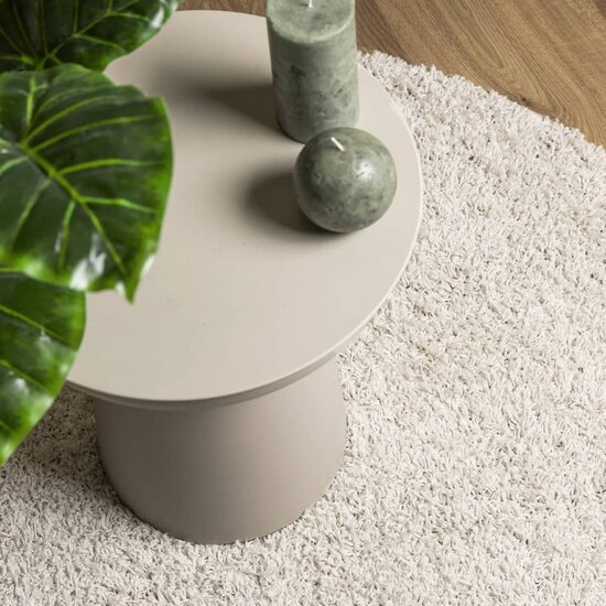 Vloerkleed PAMPLONA shaggy hoogpolig modern 80x200 cm cr&egrave;me